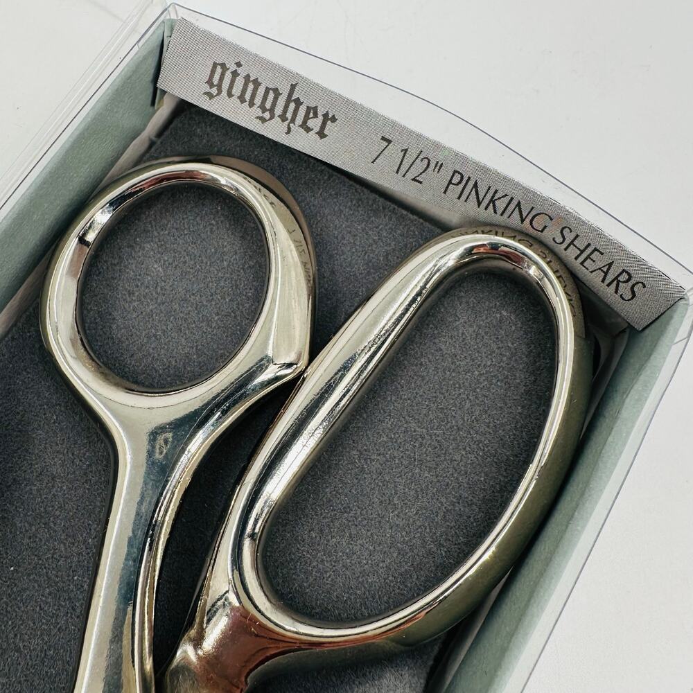 Rare Gingher 7.5" Pinking Shears in Original Box Chrome - Picture 3 of 8